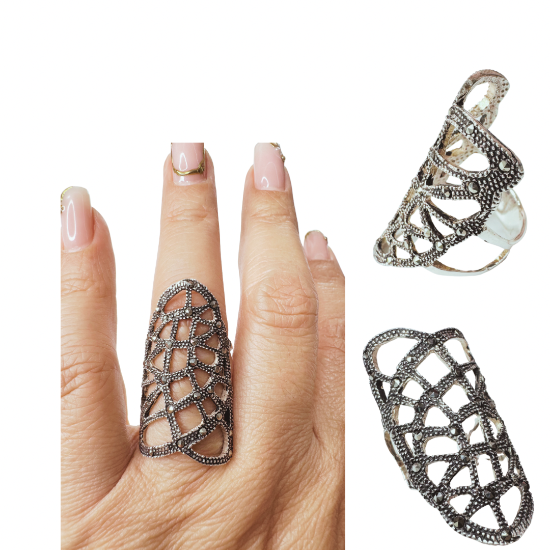 Sterling Silver .925 Marquise design ring