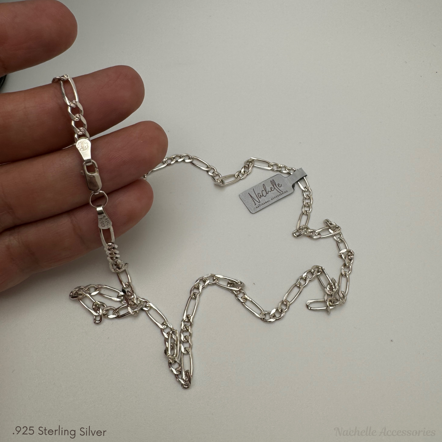 .925 Sterling Silver Figaro chain
