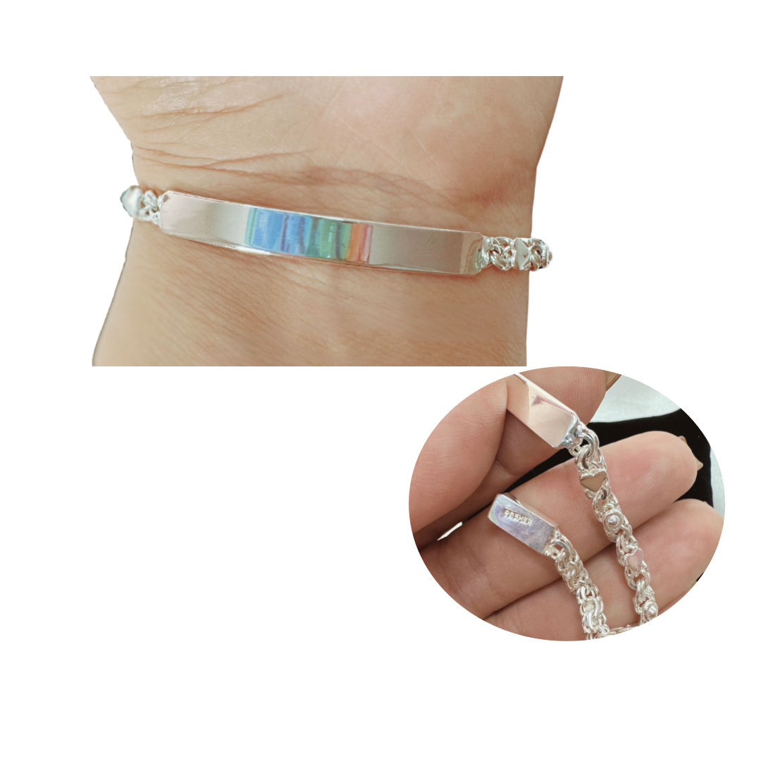 .925 Sterling Silver Women’s ID Bracelet