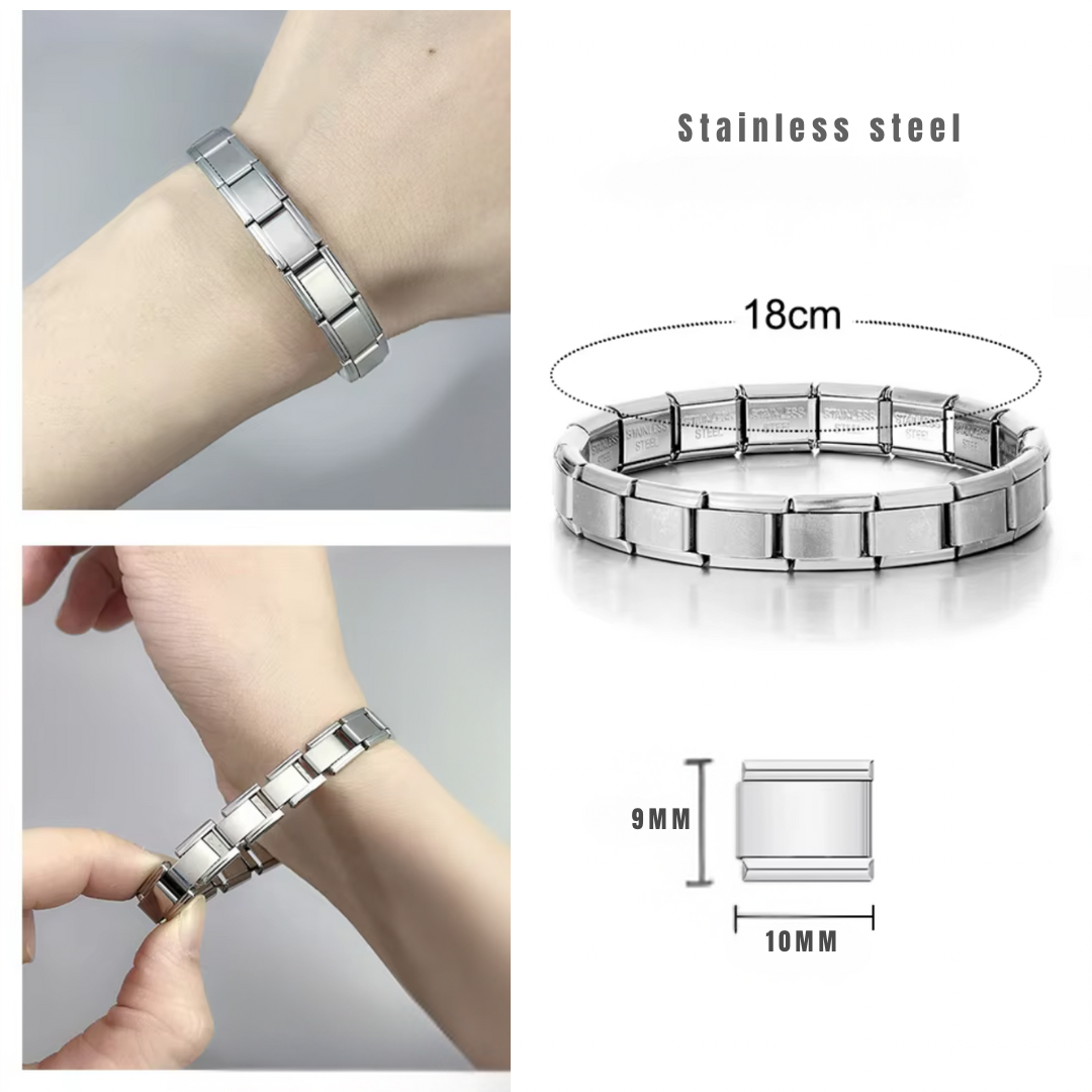 High-quality Stainless Steel Bracelet Italian Links Charm Fit 9mm