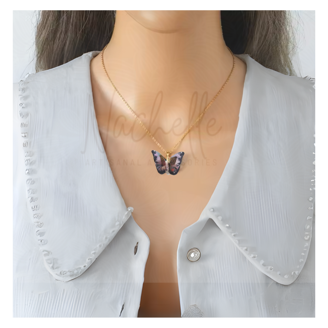 Stainless Steel Gold laminated Butterfly Necklace