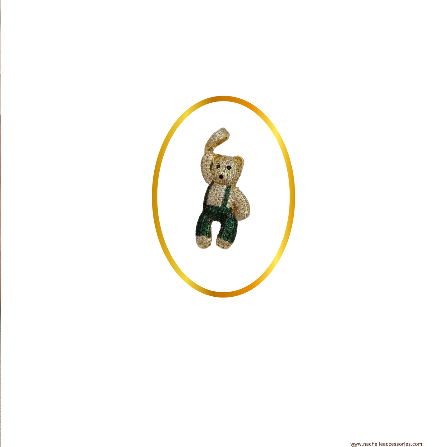 18k gold filled Hanging Bear necklace