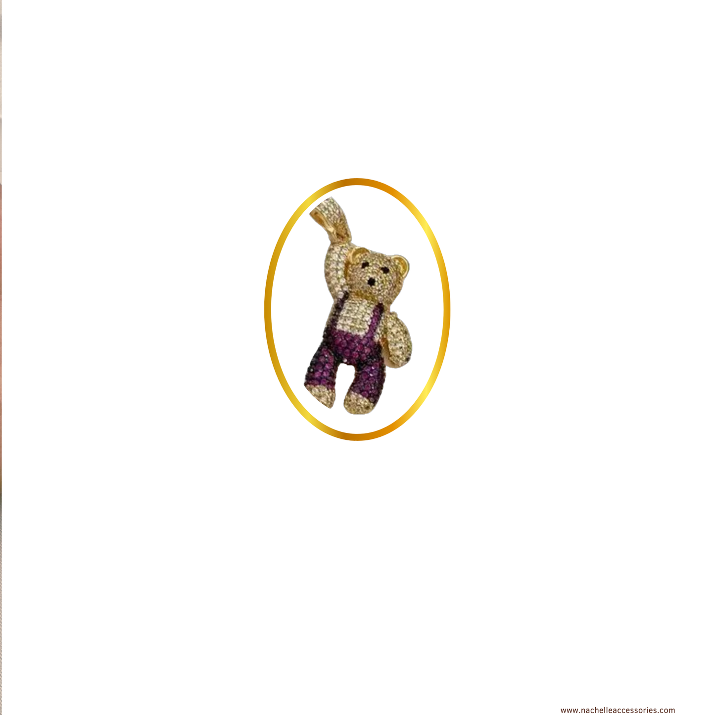 18k gold filled Hanging Bear necklace