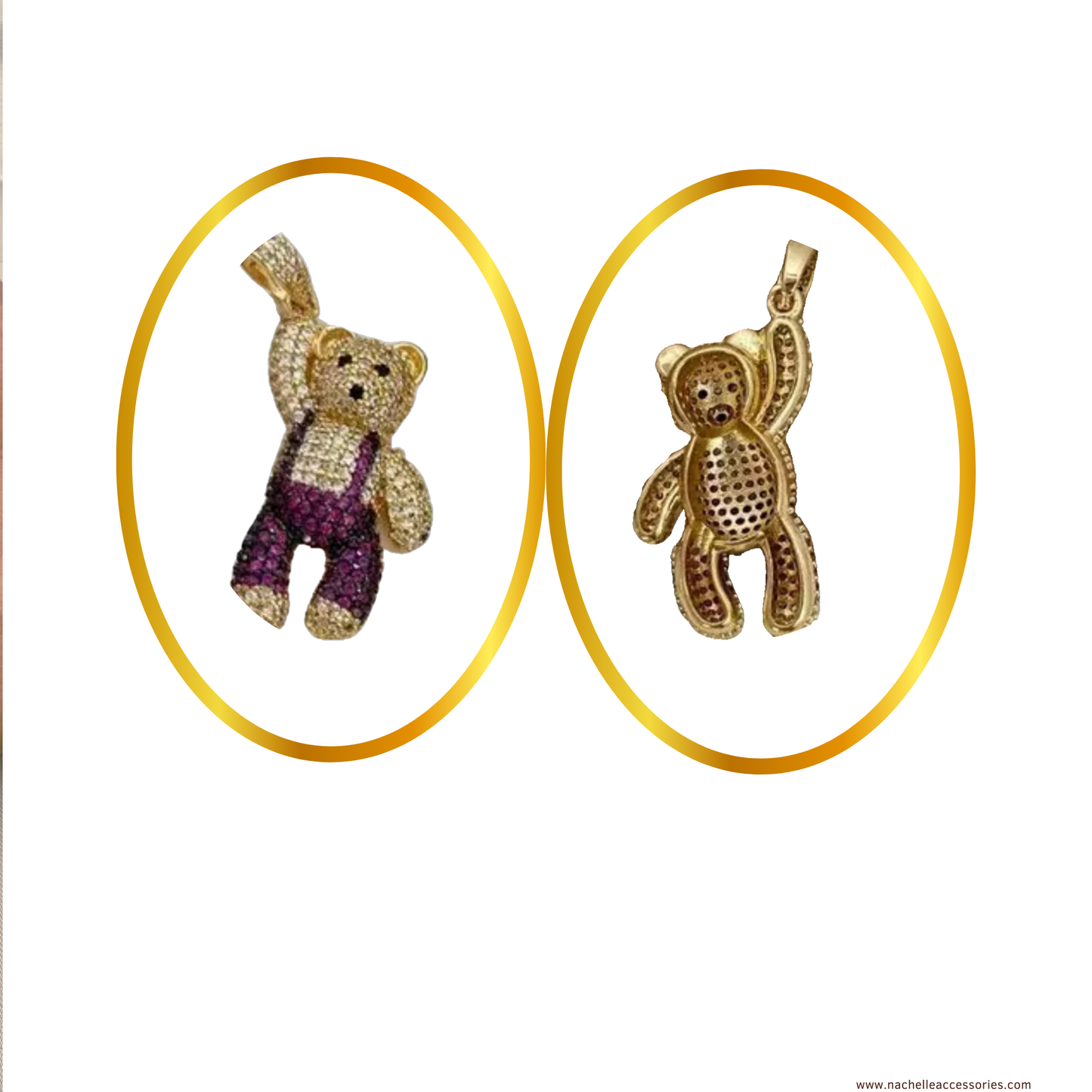 18k gold filled Hanging Bear necklace