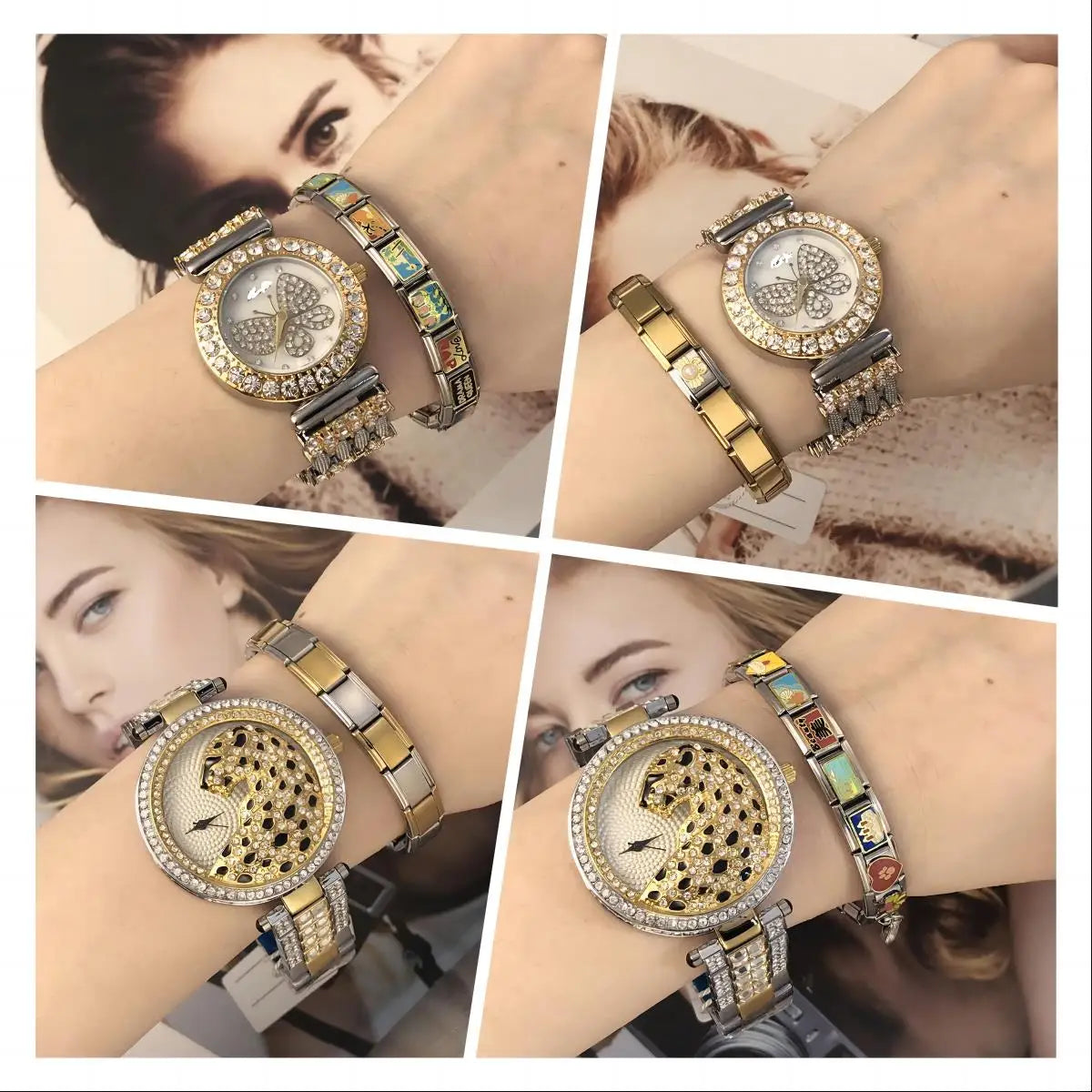 Stainless Steel Italian Charm Elastic Bracelet High Quality 9mm Width.