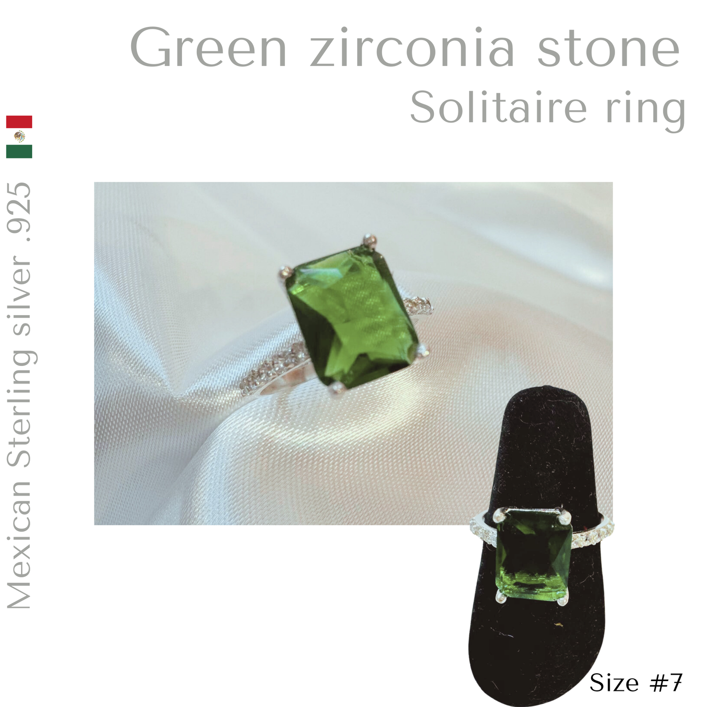 .925 Sterling Silver Solitaire ring