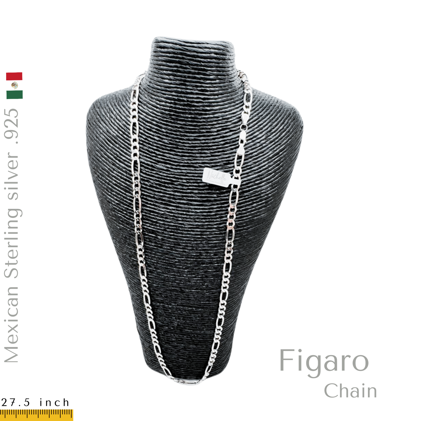 .925 Sterling Silver Figaro chain