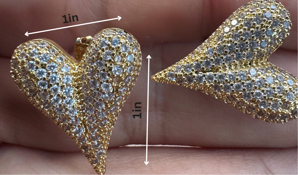 18k Gold Filled light weight Heart Earrings