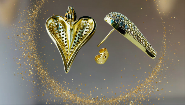 18k Gold Filled light weight Heart Earrings