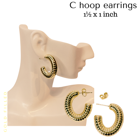 C Hoop earrings