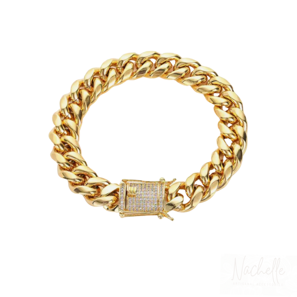 12mm Cuban Link Bracelet 18K Gold Laminated