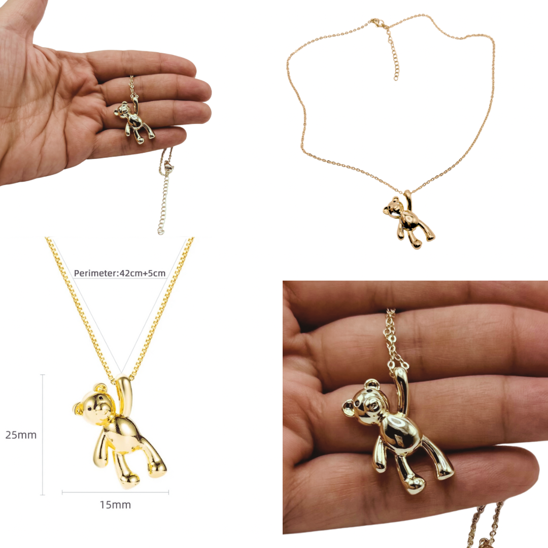 18k Gold Filled Teddy Bear necklace