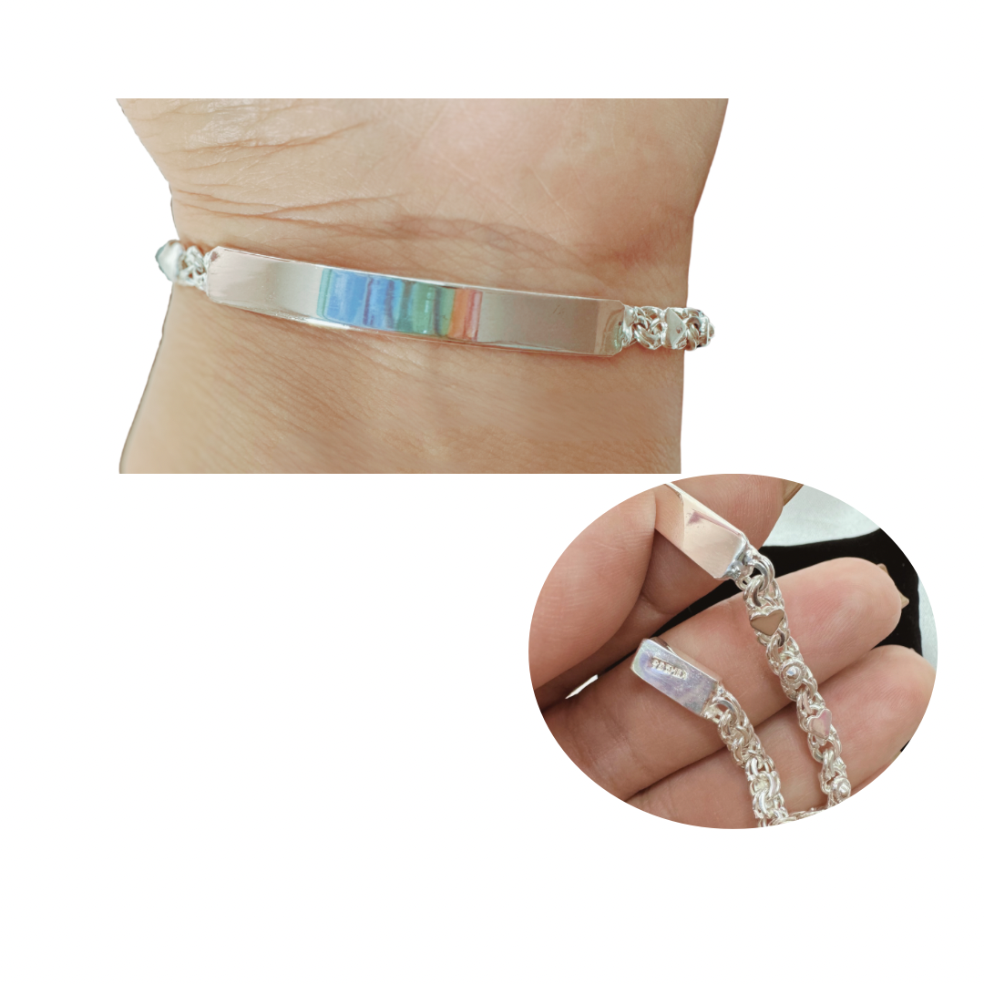 .925 Sterling Silver Women’s  ID Bracelet