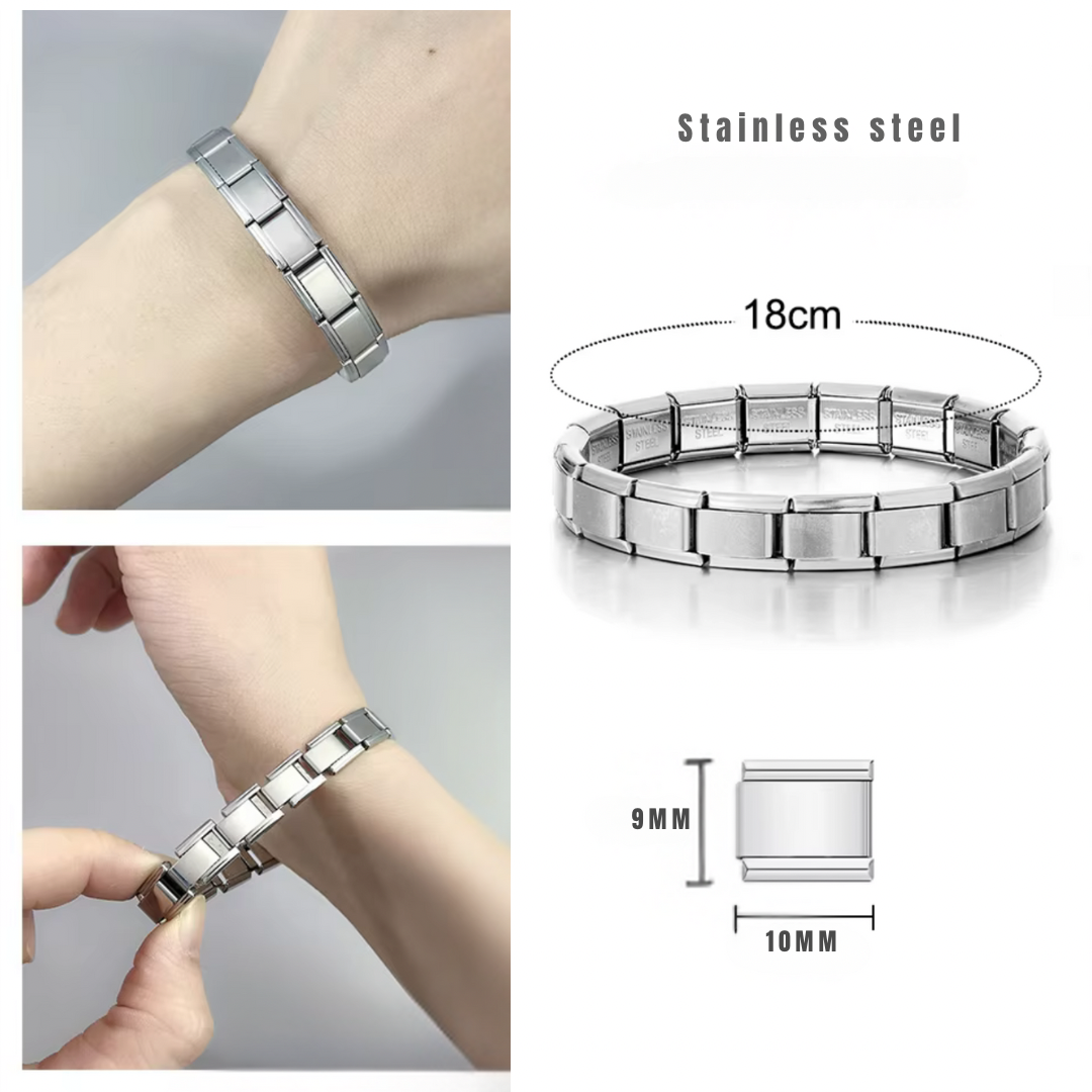 High-quality  Stainless Steel Bracelet Italian Links Charm Fit 9mm