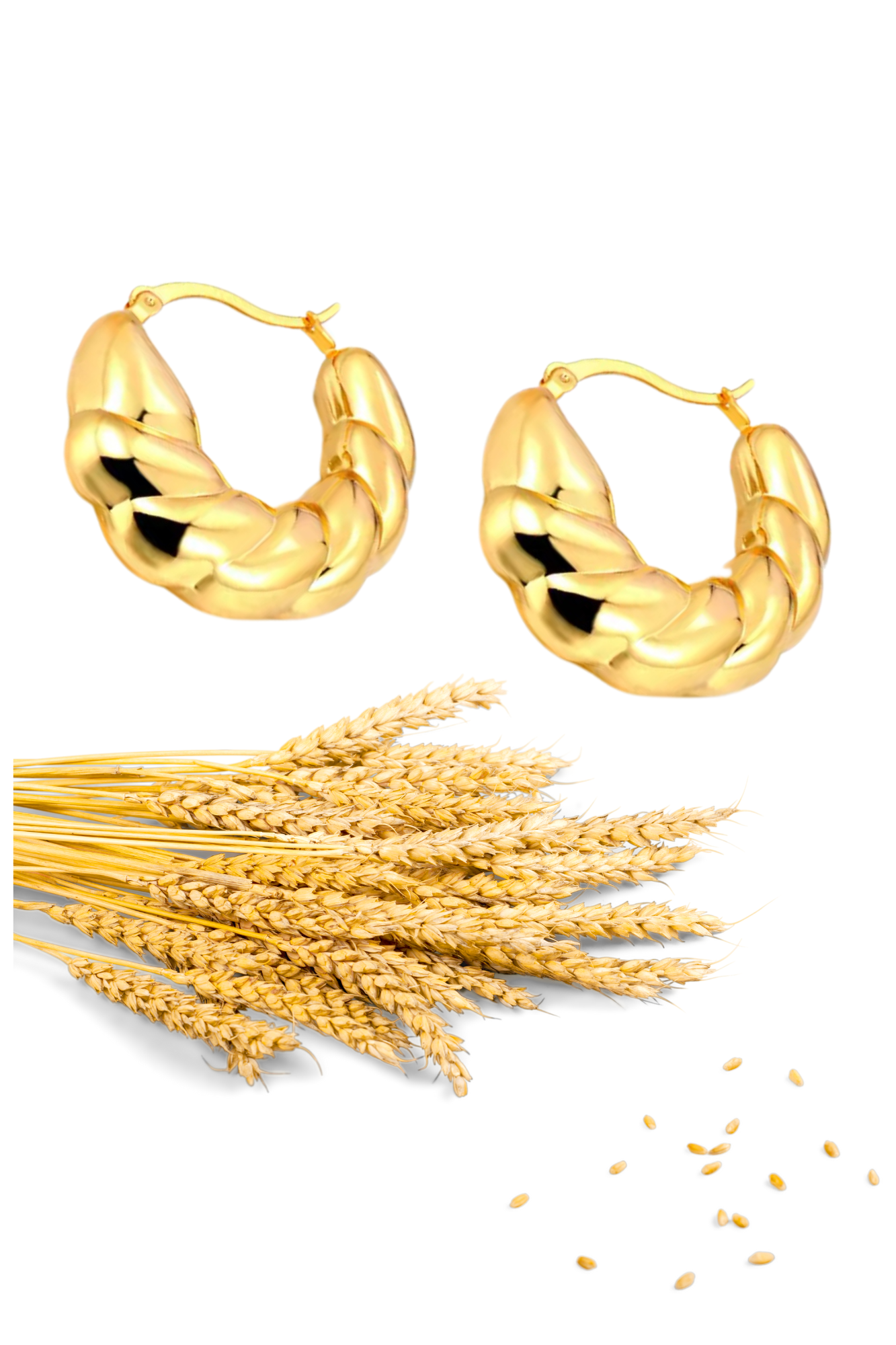 Stainless Steel gold plated Hoops