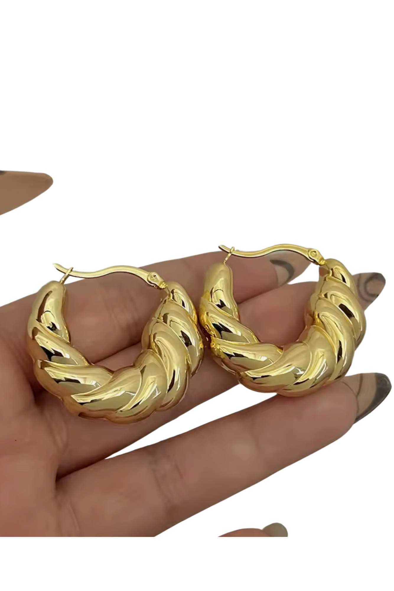 Stainless Steel gold plated Hoops