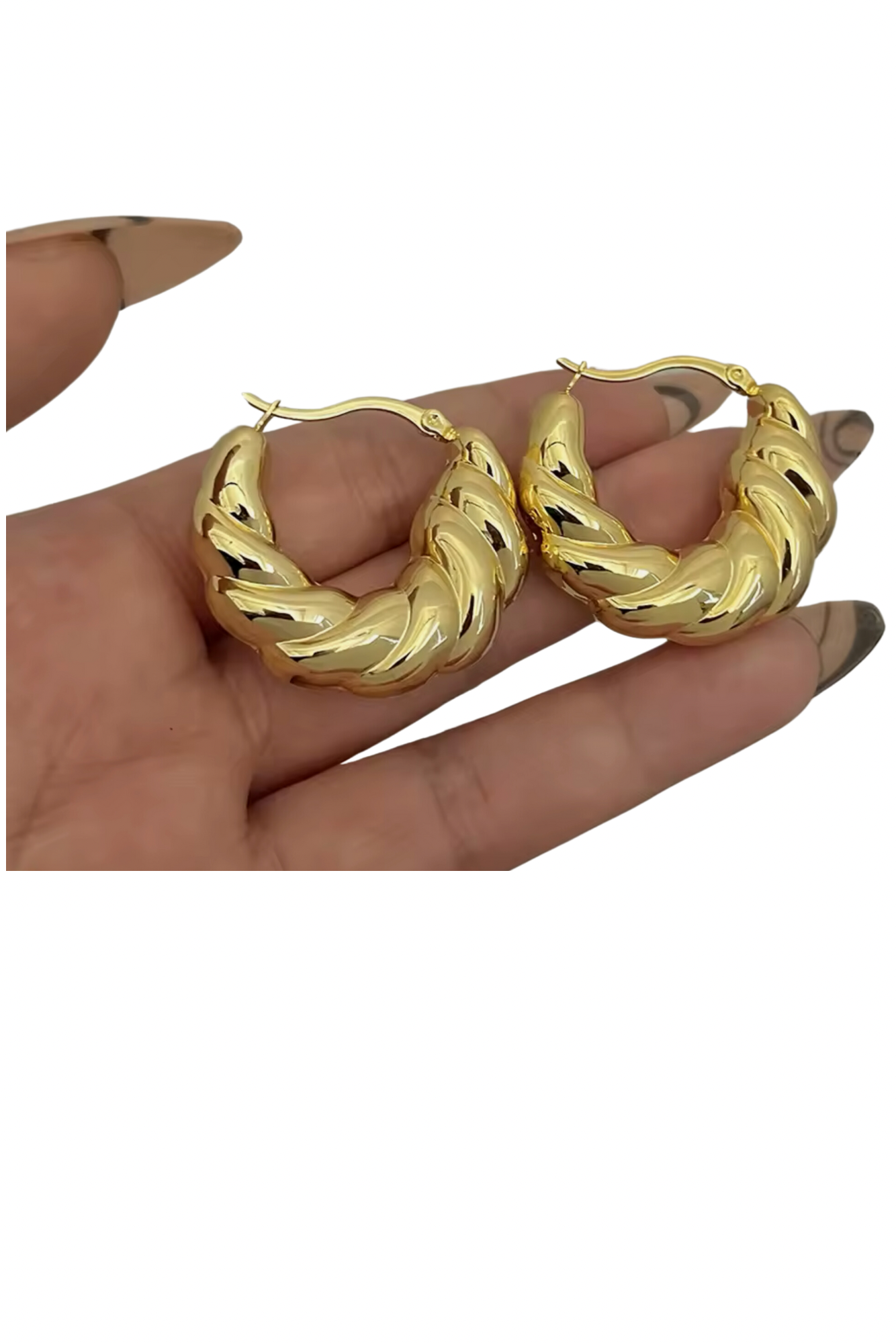 Stainless Steel gold plated Hoops