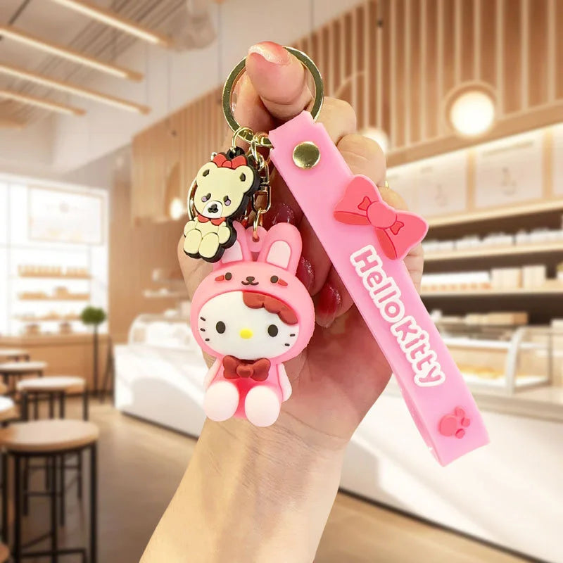 Anime Cartoon HKitty  and friends Keychain Perfect for  Backpack,  Car Key Pendant,  Children's Gift