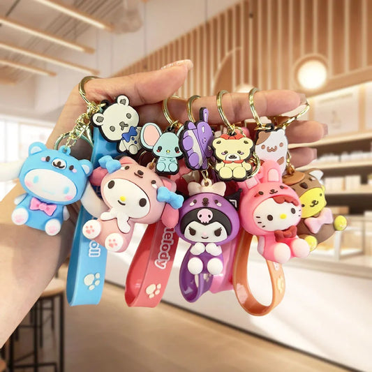 Anime Cartoon HKitty  and friends Keychain Perfect for  Backpack,  Car Key Pendant,  Children's Gift