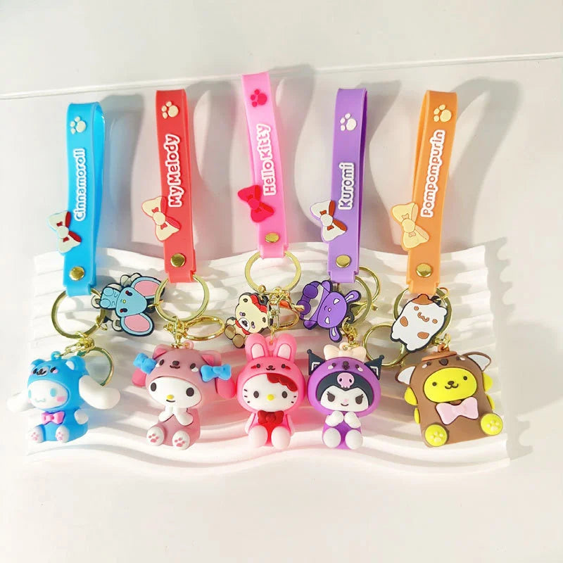 Anime Cartoon HKitty  and friends Keychain Perfect for  Backpack,  Car Key Pendant,  Children's Gift