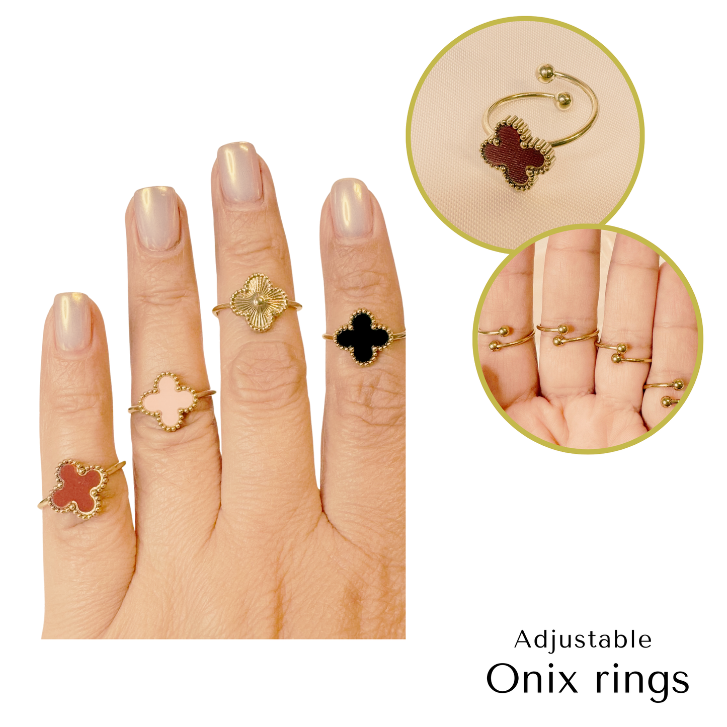 Adjustable clover rings